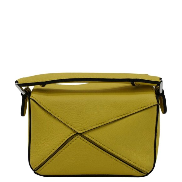 LOEWE  Nano Puzzle Leather Shoulder Bag Yellow - Picture 3 of 13
